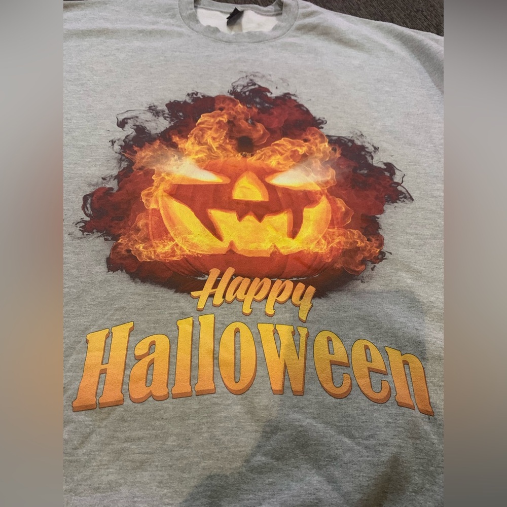 Gray Halloween Graphic sweater